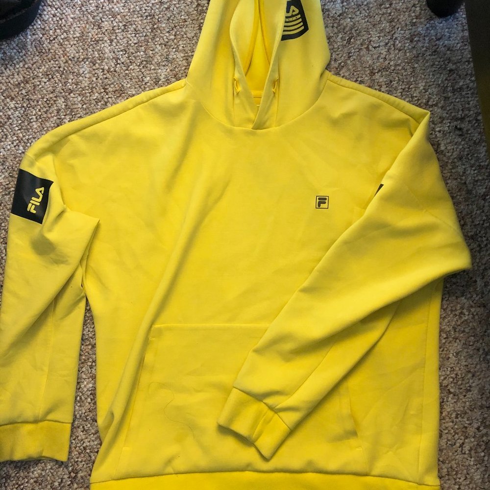 FILA Oversized Hoodie Unisex Bright Yellow